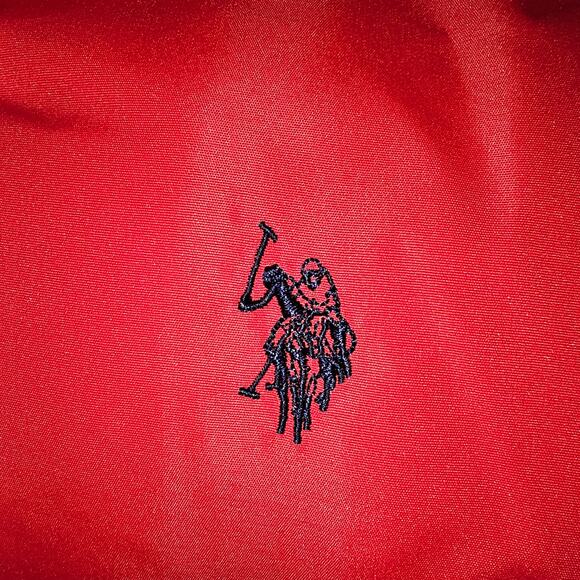 US Polo Assn Men's Red Puffer Vest Y2K Zip Up Men's Size Small PTP 22 Length26 - Picture 8 of 9